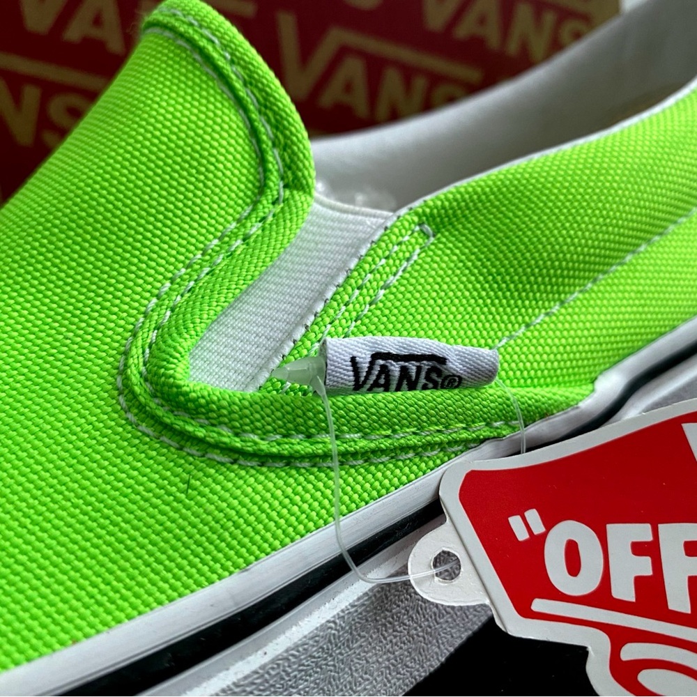 VANS Slip-On Neon green Women’s 'size 5.5 - Picture 2 of 5